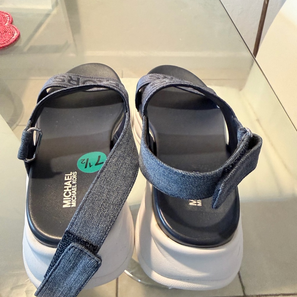 Michael Kors Blue Denim Platform Sandals